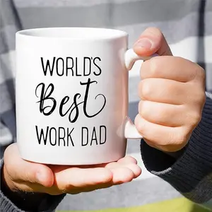 Funny Mug - World's Best Work Dad Goodbye Farewell 11 Oz Ceramic Coffee Mugs - Funny, Sarcasm, Sarcastic, Inspirational retirement gifts for him friend coworker colleagues dad father day gifthl