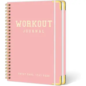 Workout Journal for Women Hardcover Spiral A5 Pink Fitness Notebook Workout Log Planner Track Progress & Goals for Weight Lifting Cardio Strength Training Easy to Carry