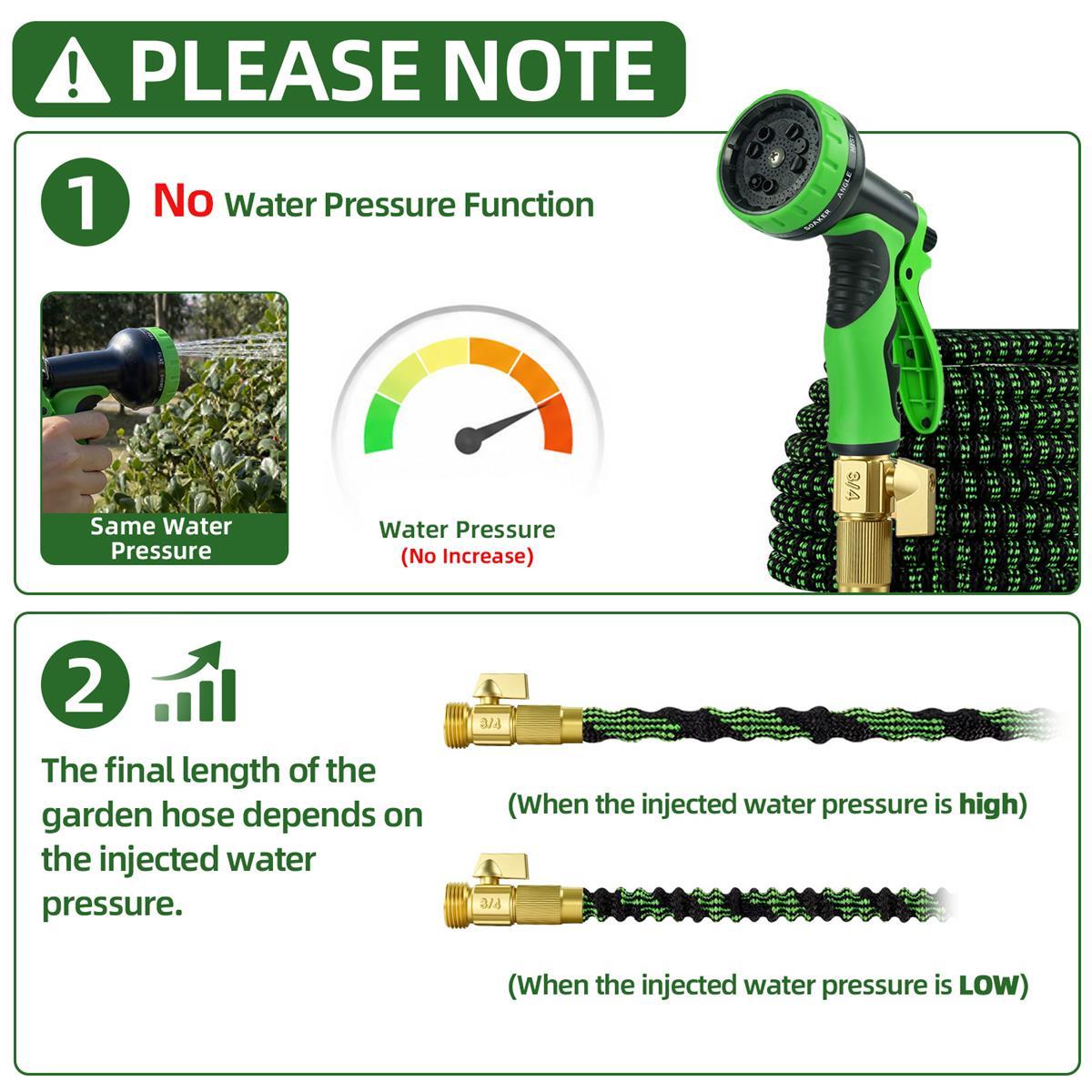 100FT Expandable Garden Hose, Heavy Duty Superior Strength Water Pipe Flexible Hose with 10 Function Spray Nozzle, 3-Layer Latex Core, for Watering Lawn Yard Garden, Car Washing, Pet Cleaning, Gift for Family