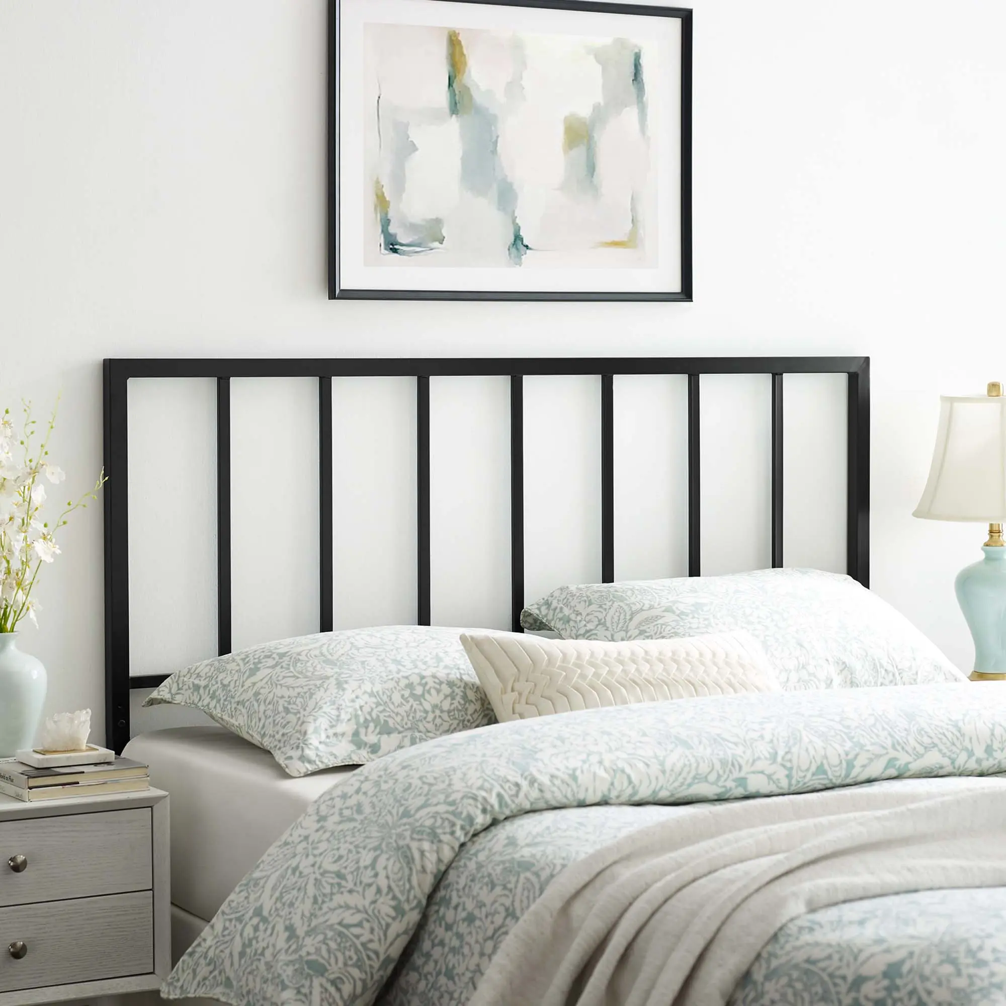 Tatum Metal Full Headboard in Black
