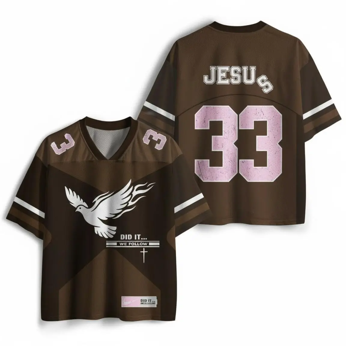 Jesus Did It We Follow Christian Mesh Football Jersey, Year-Round Style, Easy to Wear, Gift For Him, Gift For Her