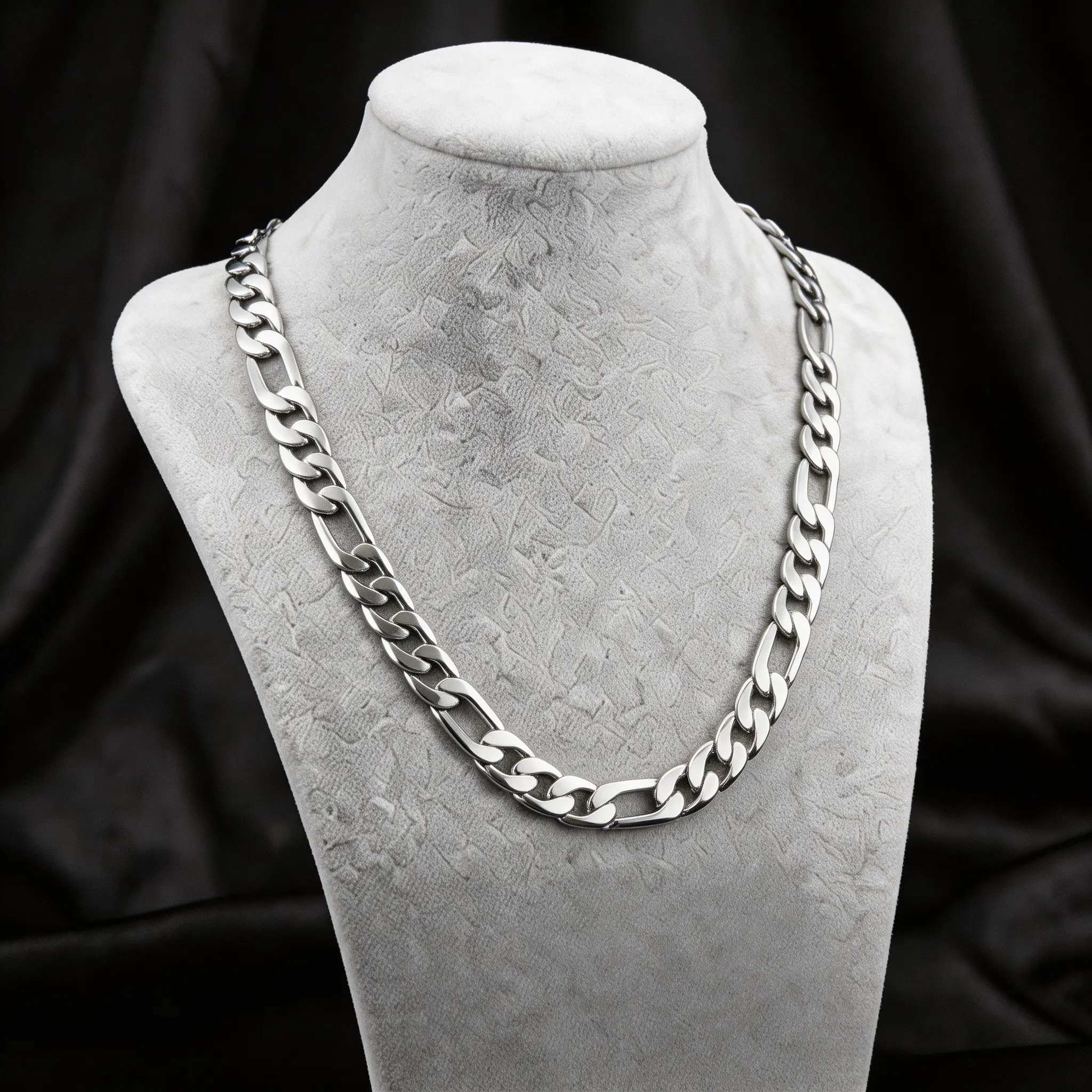 COOL FIGARO CHAIN 925 Sterling silver plated Necklace 6MM-8MM-10MM Women and Mens Figaro Chain Necklace ,Hip Hop Streetwear,Minimalist Layering Jewelry, Hypoallergenic & Tarnish-Resistant, Durable Hip Hop Jewelry for Daily Wearsummerwins