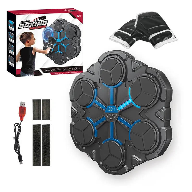 Saker 2026 Upgraded Music Boxing Machine Smart Wall-Mounted Target with LED Counter Music & 3 Modes Fun Family Workout for Kids Teens Adults