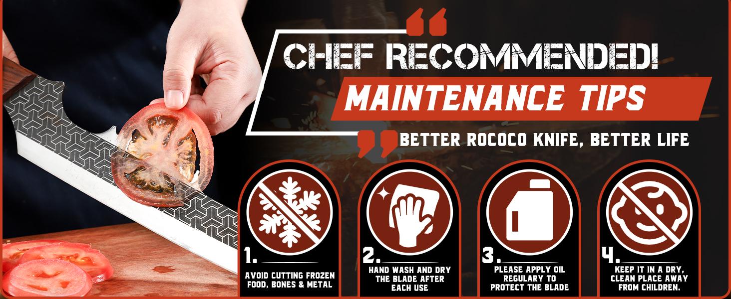 ROCOCO Meat Cleaver Knife Heavy Duty Butcher Knife for Meat Cutting Forged Cleaver Knife, Idea Gift for Father and Mother ROCOCO Meat Cleaver Knife Heavy Duty Butcher Knife for Meat Cutting Forged Cleaver Knife, Idea Gift for Father and Mother