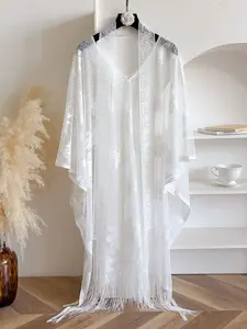 Sleek Lace Cover-up Cardigan for Women, Lightweight Beach Wrap for Sun Protection, Casual Bikini Kimono for All Seasons, Sheer Cover Ups