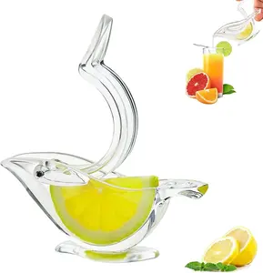 Lemon Juicer Bird Lemon Squeezer With Pour Spout Lemon Slice Squeezer Acrylic Manual Lemon and Orange Slice Squeezer Portable Transparent Fruit Juicer Hand Juicer for Orange Lemon Lime Pomegranate