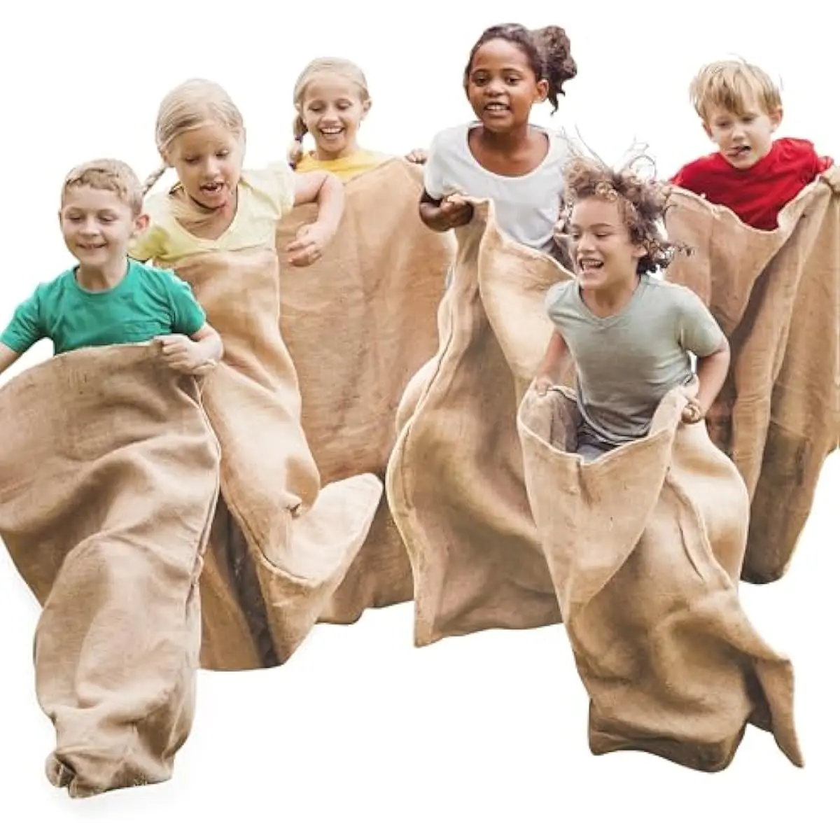 6 Pack Large Burlap Potato Sack Race Bags, 39" x 25" Potato Sacks Racing Bags for Kids & Adults,Outdoor Play, Family Reunion, Outdoor Picnic Party, Outside Yard Lawn Easter Carnival Games