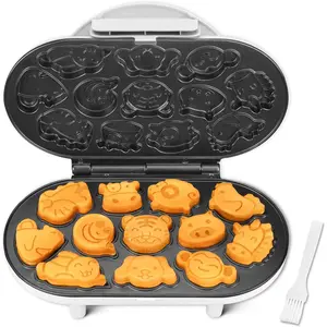 Animal mini waffle maker for kids mini pancakes maker machine with 12 different animal pancake molds small waffle maker iron excellent christmas gift for kids adult