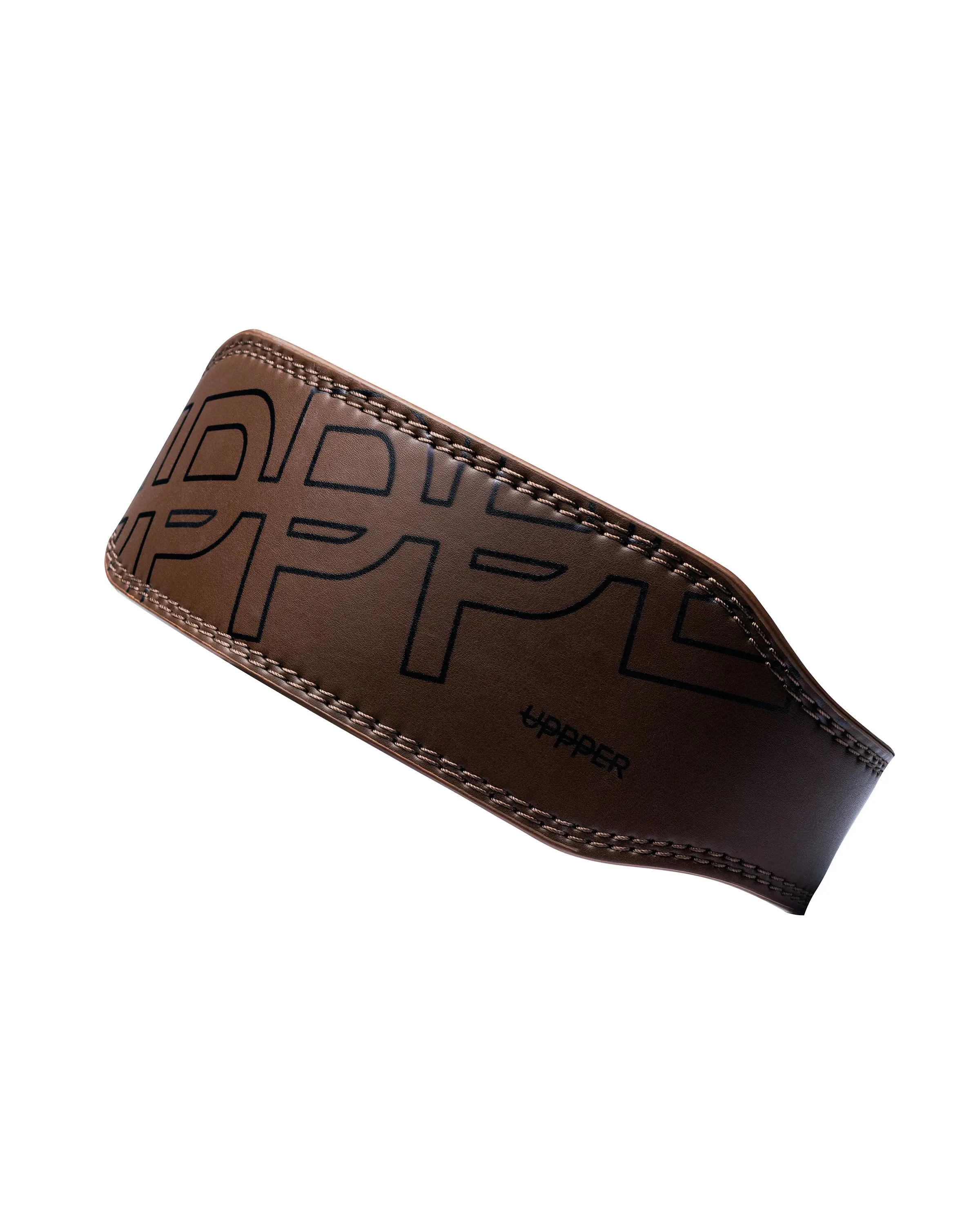 UPPPER Lifting Belt Umber - Microfiber Leather, Double-Prong Buckle, 4" to 2.5" Tapered, Weightlifting Support