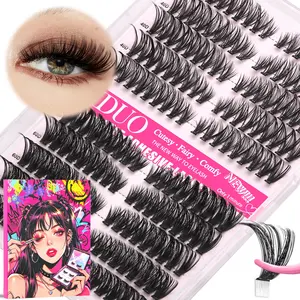 YIDUO Self‑Adhesive False Eyelashes | 40D/60D Press‑On Lash Extensions, Pre‑Glued DIY Individual Lashes, D Curvature 10–18mm, No Glue Needed, Easy Application, Gift Box