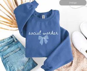 Social Work Short-sleeve T-Shirt / Sweatshirt & Hoodie , Minimalist MSW LCSW Holiday Gift,  School Counselor Sweater Clothes Sleeve