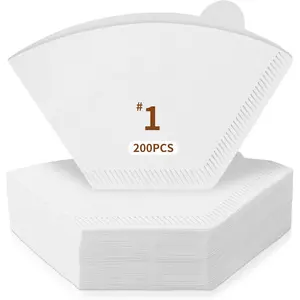 200 Count Coffee Filters #1, Disposable Coffee Filters, U Shape Coffee Paper Filter for Pour Over and Drip Coffee Maker, Suitable for  Coffee Shop (1-2 Cup)