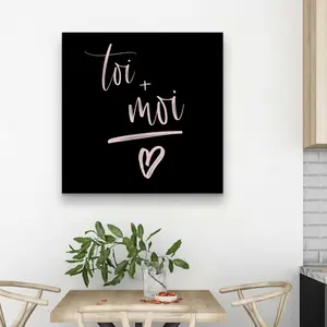 Begin Home Decor C1RC3232XAEGTO 32 x 32 in. You Plus Me Livingroom Typo & Symbols Canvas Home Decor Art