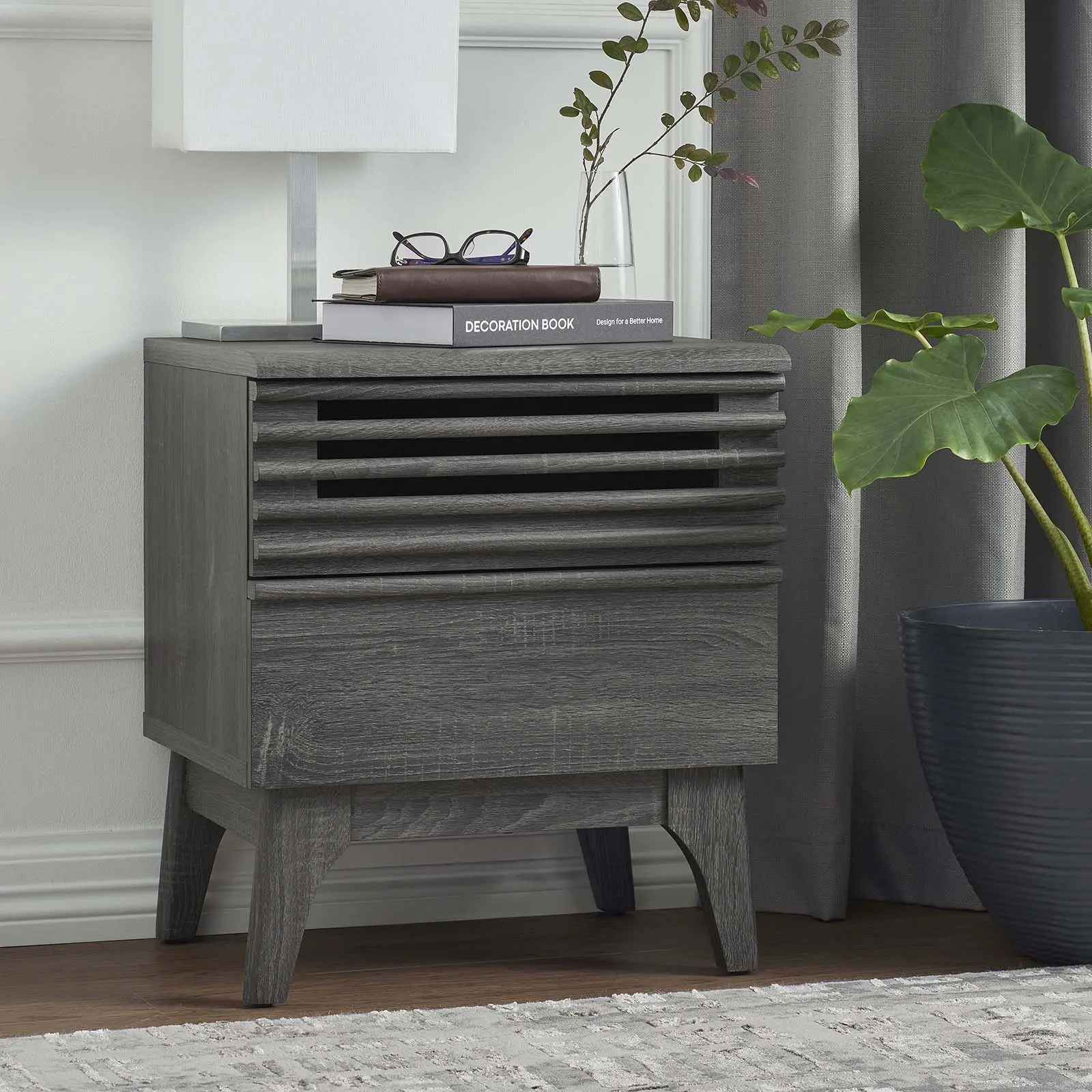 Modway Render Nightstand in Charcoal