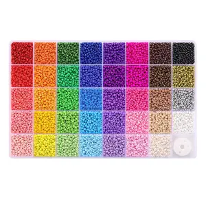 39 Color 3mm Glass Seed Beads Set, 9600 Pieces Bead Assortment for Jewelry Making, Craft Projects, Bracelet Creation, Charming DIY Accessories, Jewelry Making Kit