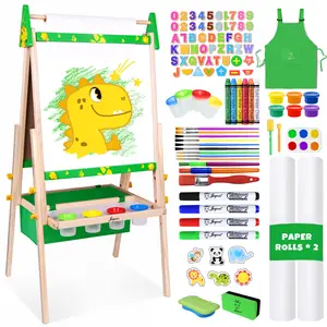 Joyooss Kids Easel Wooden Double-Sided with Paper Roll Joyooss 134 GREEN Joyooss Kids Easel Wooden Double-Sided with Paper Roll Joyooss 134 GREEN