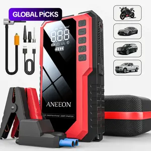 6400mah/8000mah Portable Starter, Air Compressor, 12V Automotive Gasoline Diesel Battery Booster, Fast USB Charging, Multiple Safety Features