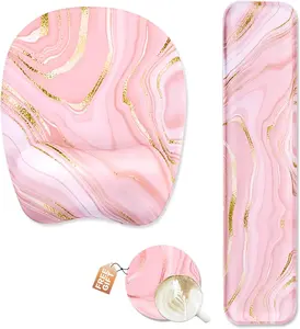 Keyboard Wrist Rest Mouse Pad Wrist Support for Computer Desktop/Laptop/Notebook Memory Foam Keyboard Pad Ergonomic Hand Rest Wrist Cushion for Home Office Gaming - Pink Fluid WB WEIRDBEAST