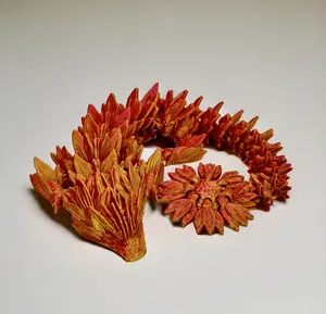 3D Printed Articulated Sunflower Dragon, Different sizes Available, Rainbow Colors Available Decor Lover