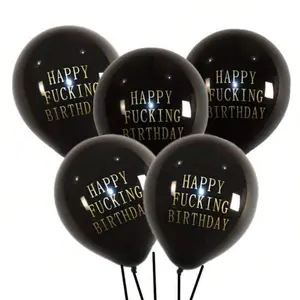 Birthday Letter Print Latex Balloons, 5/10/20 Pack, Fun Party Decorations, Balloon Decorations Kit, Balloon Set, Prank Joke Happy Birthday Balloons, Dirty Party Balloon Decoration