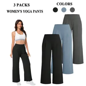 Loose High-Waist Business Casual Pants Yoga Pants Women Wide Leg Pants with Pockets Comfortable Athletic Sweatpants Outdoorfun