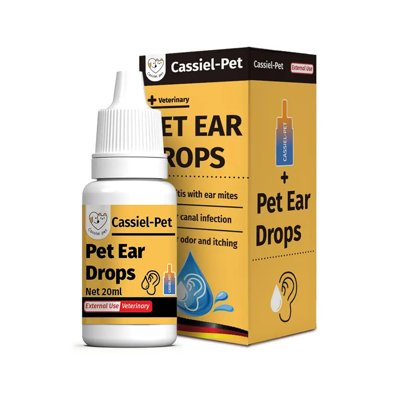 Cassiel Pet Ear Care Solution for Dogs & Cats, Gentle Pet Ear Cleaning Liquid, Daily Ear Care, Easy to Use, Suitable for Puppies, Cats and Dogs