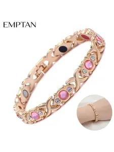 Pink crystal XOXO bracelet, gold, silver, rose gold, black. Four-color jewelry. Classic XOXO design paired with sparkling pink crystals. Four stunning color combinations: gold, silver, rose gold, and black. Available in any choice, suitable for all styles