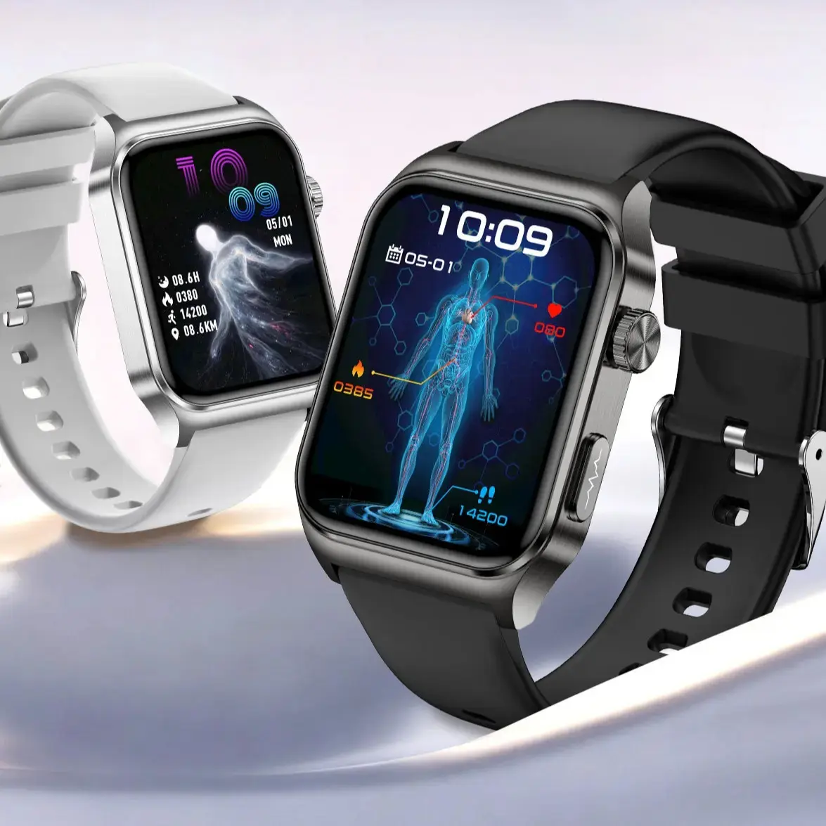 Smart Health Tracking Watch with Pulse Curve, Heart Rate, HRV, Sleep Logging, Activity Tracking & Daily Wellness Records