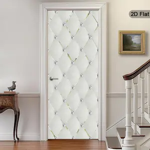 Luxury 2D Flat Door Stickers, Rhinestone Decorative Stickers, Geometric Self-Adhesive Wall Decals, Elegant Home Decoration for Living Room, Bedroom, Office