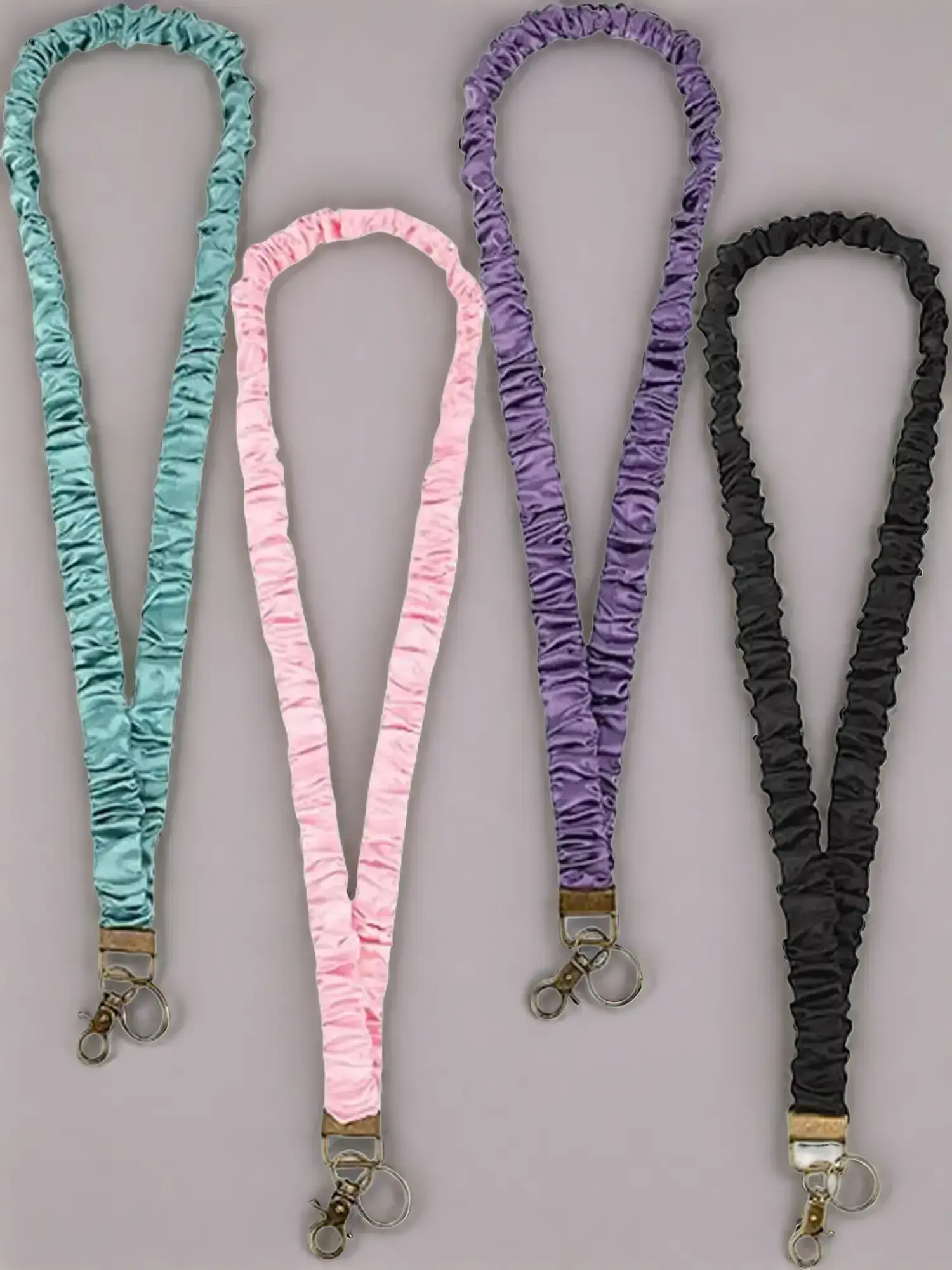 Elastic Stretchy Lanyard for ID Badge Holder, Cute Neck Strap Keychain for Keys, Retractable Pastel Color Keyring for Women Teachers