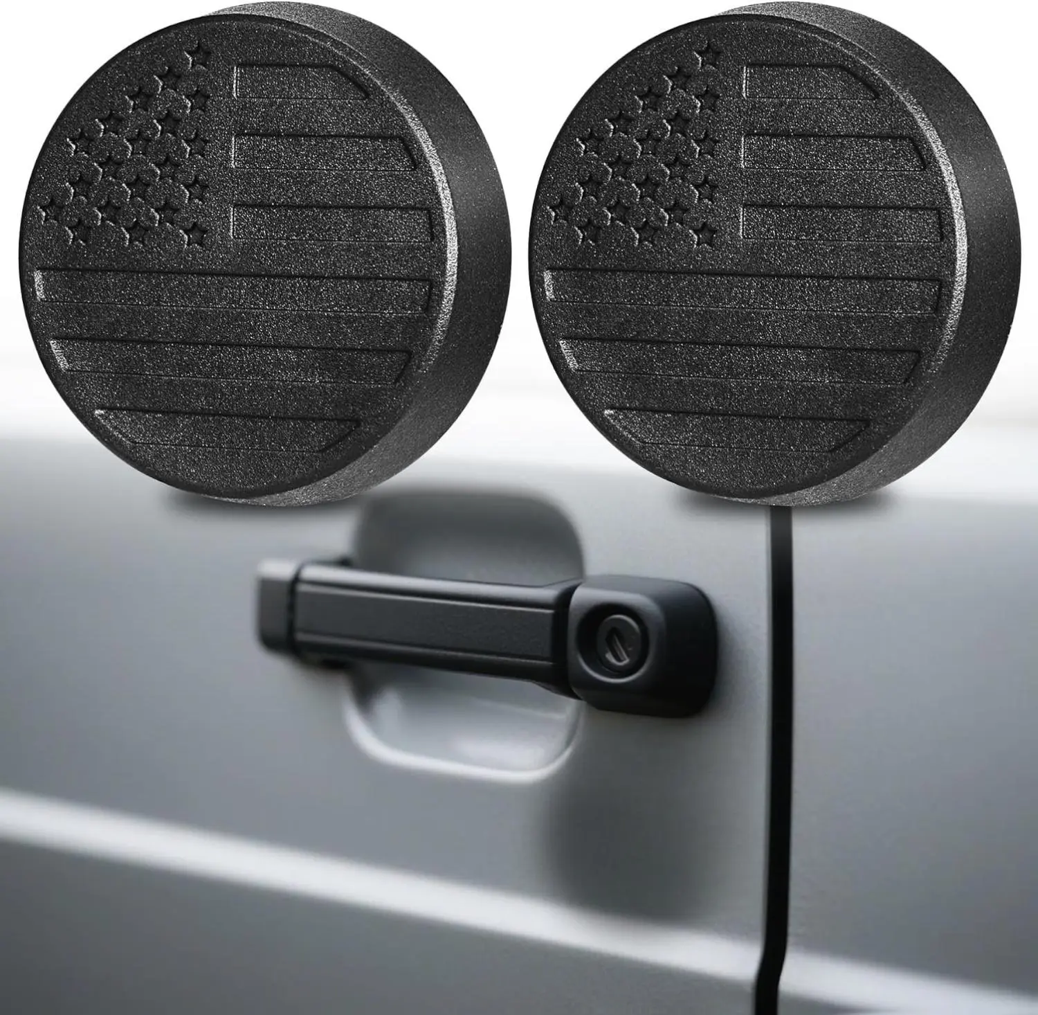 B BRAZIFY Magnetic Keyhole Covers - Pair Set Car Key Accessory, Silicone-Backed Automotive Protector with Tool-Free Quick Install, Subtle Styling Upgrade for Wrangler JL & Gladiator JT Front Door Locks