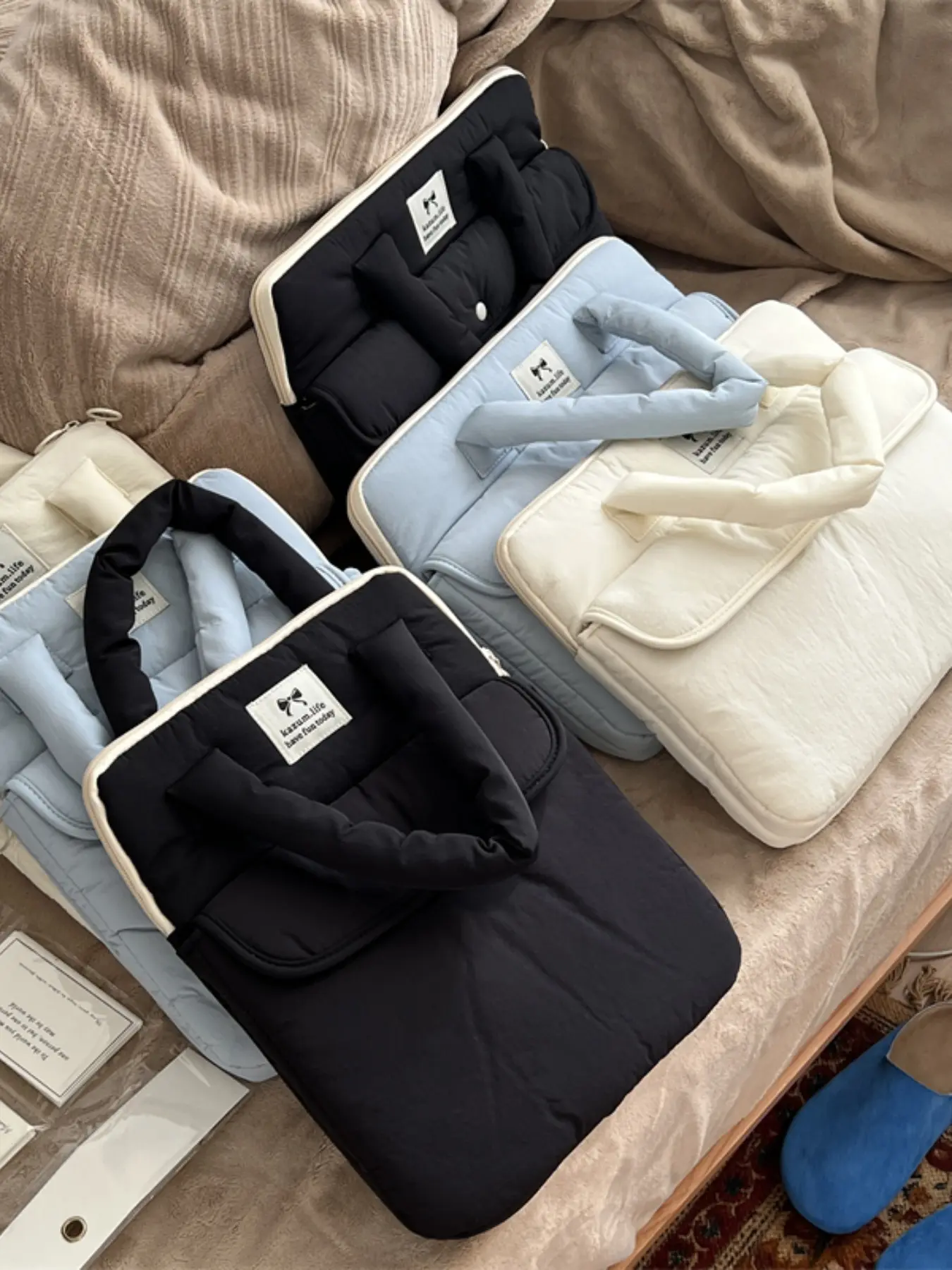 1PC Korean Ins simple multi-layer storage with strong functionality, new shockproof 11/13/15 inch iPad inner bag, cute laptop storage Laptop Sleeve Laptop Bags Computer Bags