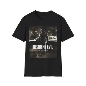 Resident Evil Requiem T Shirt, Leon Kennedy RE9 Inspired Tee, Survival Horror Gamer Shirt, Unisex Softstyle Gildan 64000, Zombie Game Gift