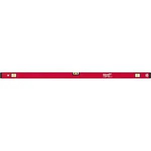Milwaukee Tool 48" Long 3 Vial Box Beam Level Aluminum, Red, 1 Level & 2 Plumb Vials MLCM48