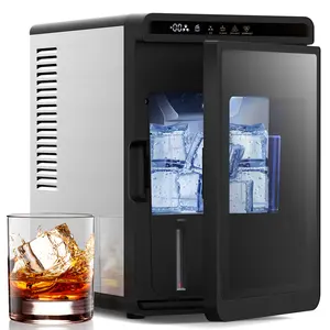 COWSAR Ice Cube Maker Machine Countertop, 26Lbs/24H, Ready in 20Mins, Auto-Cleaning, Timer, Portable Ice Makers Countertop with Clear Ice Cubes for Whiskey/Coffee/Soft Drinks