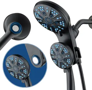 Magneton High- 48-mode Luxury 3-way Combo System with  Guidance Docking, Giant Rain & Handheld Shower , Hygienic Jets and 6 ft. Stainless Steel Hose, Matte Black Finish