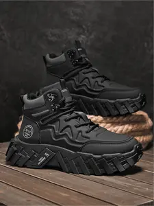Men's Fashion Hiking Shoes | Futuristic Functional High-Top Thick-Sole Boots, Non-Slip & Wear-Resistant & Breathable, Trendy Cool Design for Daily Wear, Autumn/Winter New Style, Hardcore Item to Rock Fashion Even While Hiking, Tactical Hiking Boot