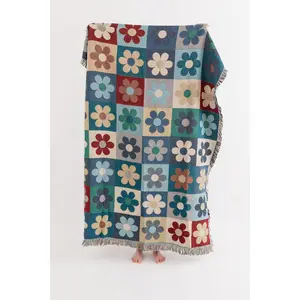 Floral Patchwork Throw Blanket