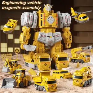 39PCsTransform Magnetic Construction Robot Toys Gifts for 3 4 5 6 Year Old Boys Kids, Easy DlY Assembly, Transforming Trucks Toys for Boys Kids, Ideals 3 4 5 6 Year Old Boy Birthday Gift magnetic transforming cars