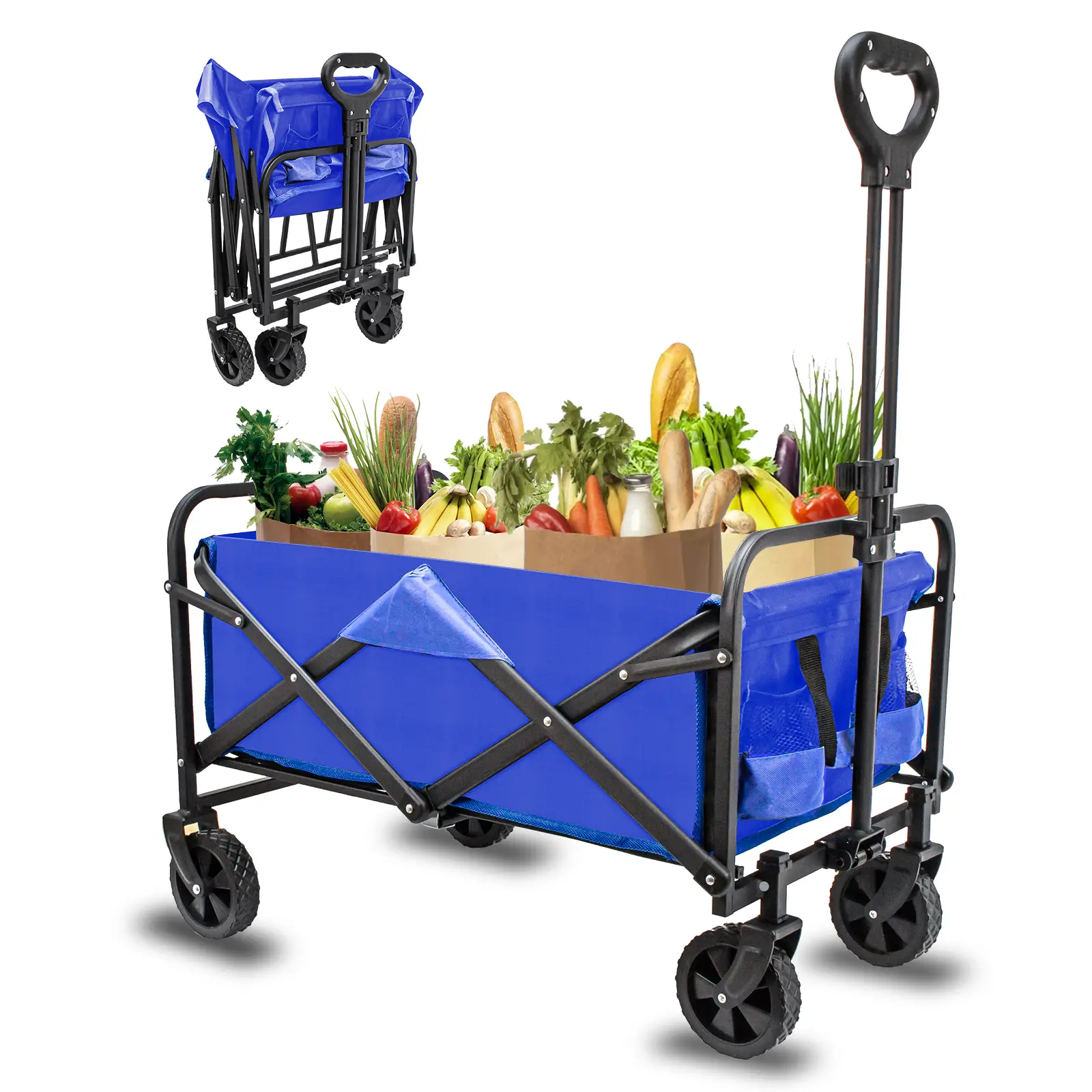 SZHLUX Foldable Four-wheelers, Foldable Four-wheelers With Wheels, Heavy Duty Outdoor Carts, Portable Folding Chair Storage Carts; Cart For Heavy Item