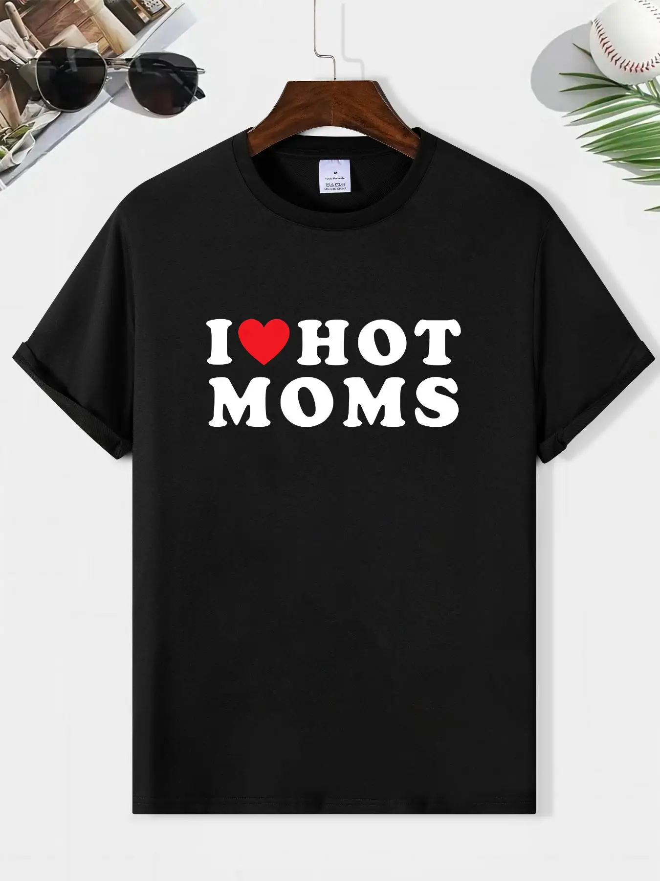 Men's Letter Print Round Neck Graphic Tee, Regular Fit Short Sleeve Crew Neck T-shirt, Casual Summer Streetwear Top, Basic Minimalist Black Menswear f