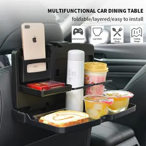 Foldable car rear seats, dining tables, food trays, cups, beverage racks, mobile phone stands, storage boxes, travel tables, essential items for road trips, travel accessories, Multifunctional car organizer