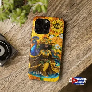 OSHUN Tough Phone Cases with Impact Resistant TPU Lining & Polycarbonate Shell Protective Casing for Wireless Charging Friendly Glossy Finish Featuring Sunflower Design