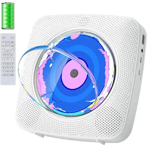 CD Player Portable  Rechargeable: CD Players for  with 1800mAh  Desktop Wall CD Player with Speakers  Player CD Boombox FM Radio USB Remote Control