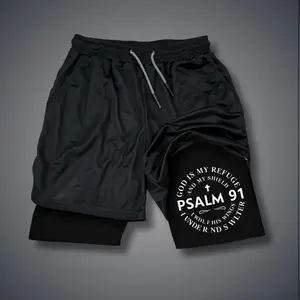 Christianity Double-Layer Sports Shorts Graphic Shorts Black Shorts Camo Shorts Streetwear Shorts Men Outfits Men Short Shorts Vacation Outfits Shorts