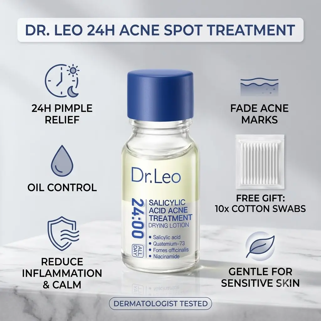 Dr.Leo Drying Lotion | Pimple Treatment & Body Acne Treatment | Visibly Shrinks Pimples in 24 Hours & Helps Fade Acne Marks in 7 Days | With 1.8% Encapsulated Salicylic Acid, 4% Niacinamide & 10% Sulfur (20ml) #DealsForYouDays,beachoutfits