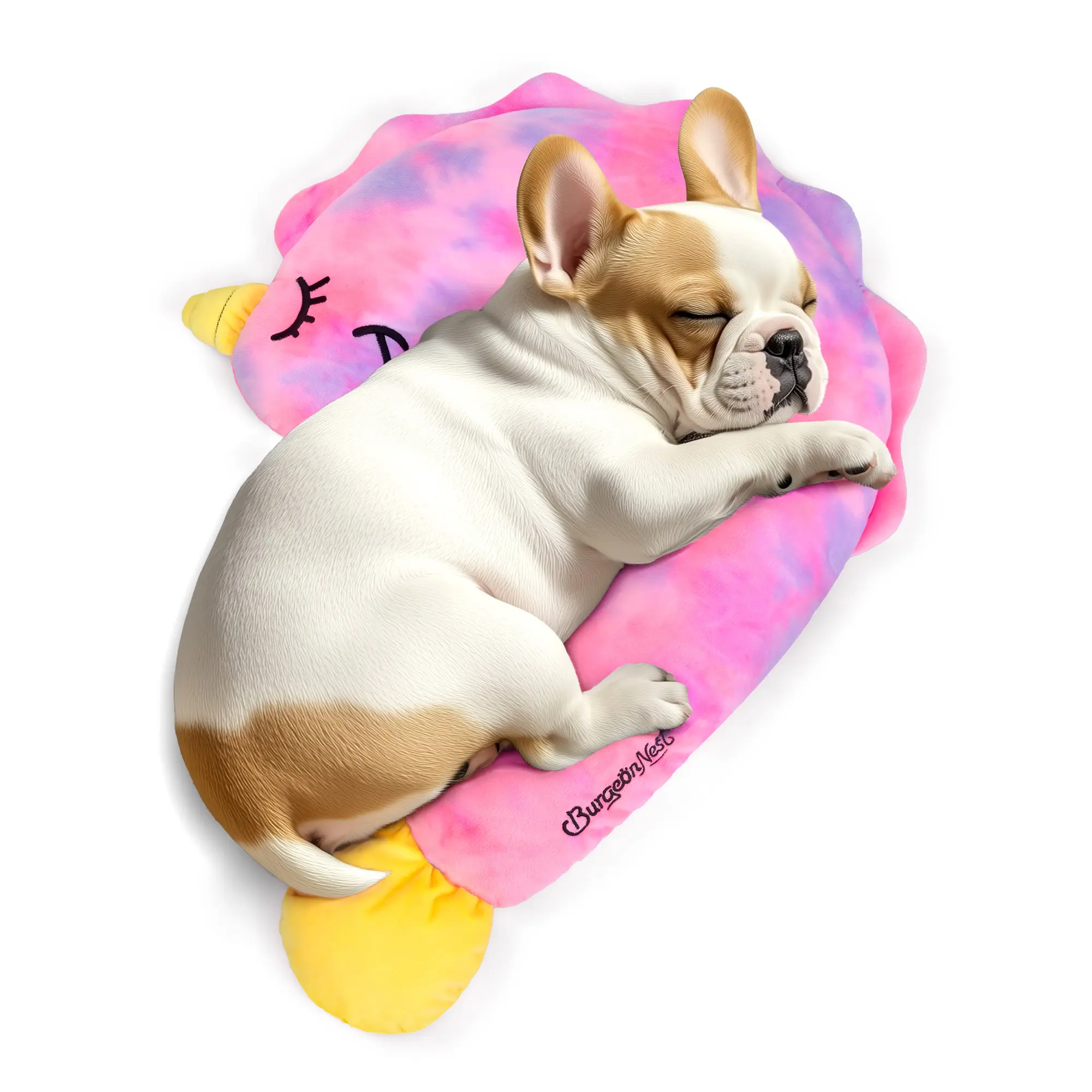 BurgeonNest Small Dog Calming Pillow for Dogs and Cats, Fluffy Soft Colorful Sleep Bolster Cozy Bed Pillow, Puppy Kitten Great Present, Washable