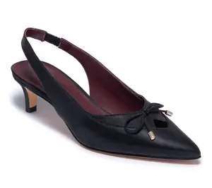 Bernardo Leather Slingback Kitten Heel Pump - Misha