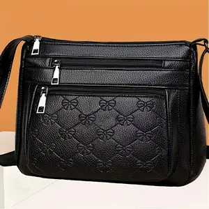 Elegant Nylon Square Crossbody Bag for Women and Men - Minimalist Black Handbag with Gold Hardware, Zip Closure and Lining, Detachable Shoulder Strap and Gold Hardware, Multi-functional Daily and Formal Purse, Durable and Easy-to-Clean Design, Structured