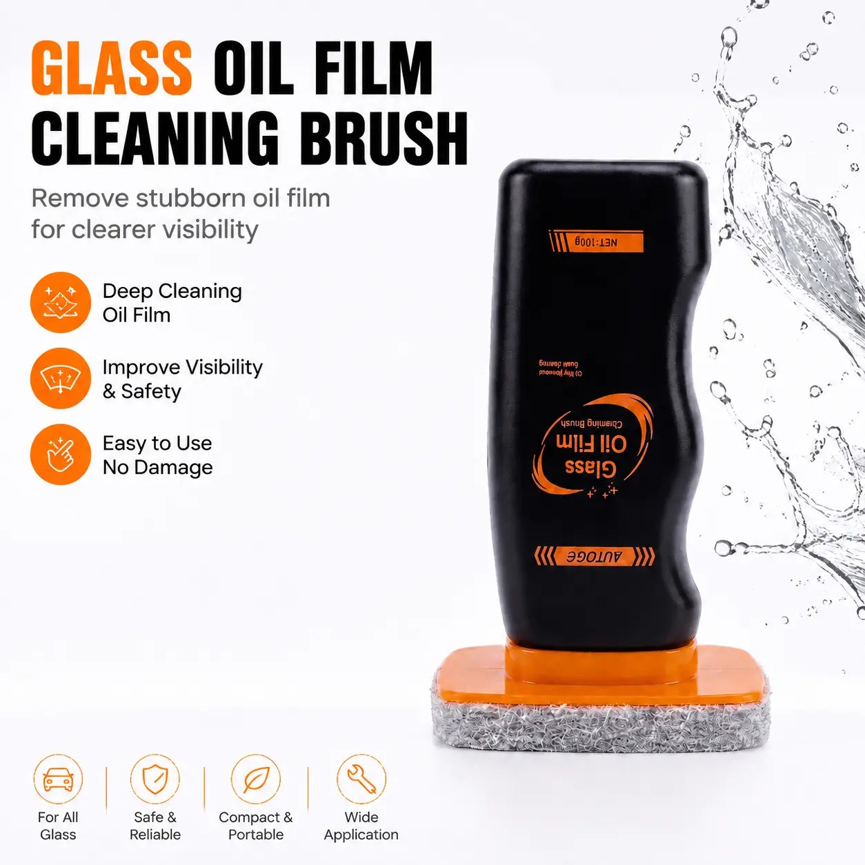 Windshield Oil Film Remover Restorer Kit - Car Glass Surface Cleaner, Car Detailing Component for Blurry, Glare Windshields